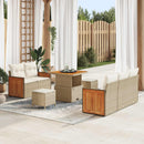 Havesofa Sæt med pude 8 pcs Beige og creme
