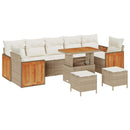 Havesofa Sæt med pude 10 pcs Beige og creme