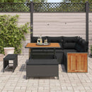 Havesofa Sæt 8 pcs Sort Poly Rattan og pulverlakeret stål