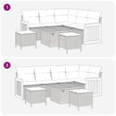 Havesofa Sæt med pude 8 pcs Sort og Cream