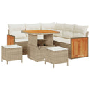 Havesofa Sæt med pude 8 pcs Beige og creme
