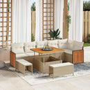 Havesofa Sæt med pude 9 pcs Beige og creme