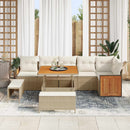 Havesofa Sæt med pude 9 pcs Beige og creme