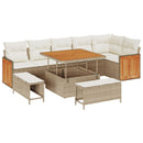 Havesofa Sæt med pude 9 pcs Beige og creme