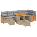 Havesofa Sæt med pude 9 pcs Beige og lys grå