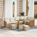 Havesofa Sæt med pude 9 pcs Beige og creme