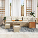 Havesofa Sæt med pude 9 pcs Beige og creme
