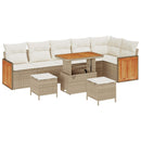 Havesofa Sæt med pude 9 pcs Beige og creme