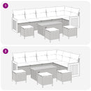 Havesofa Sæt med pude 10 pcs Sort og Cream