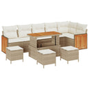 Havesofa Sæt med pude 10 pcs Beige og creme
