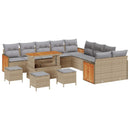 Havesofa Sæt med pude 14 pcs Beige og lys grå