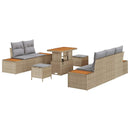 Havesofa Sæt med pude 8 pcs Beige og lys grå