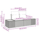 Havesofa Sæt 10 pcs Grå Poly Rattan og Pulverlakeret Stål