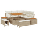 Havesofa Sæt med pude 8 pcs Beige og creme
