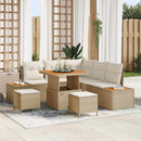 Havesofa Sæt med pude 8 pcs Beige og creme