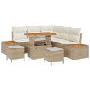 Havesofa Sæt med pude 8 pcs Beige og creme