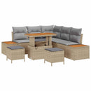 Havesofa Sæt med pude 8 pcs Beige og lys grå
