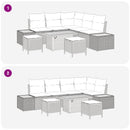 Havesofa Sæt med pude 8 pcs Beige og lys grå