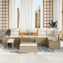 Havesofa Sæt med pude 9 pcs Beige og creme