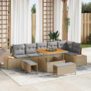 Havesofa Sæt med pude 9 pcs Beige og lys grå