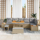 Havesofa Sæt med pude 9 pcs Beige og lys grå