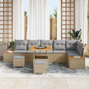 Havesofa Sæt med pude 9 pcs Beige og lys grå