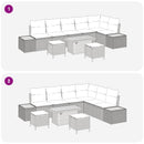 Havesofa Sæt med pude 9 pcs Sort og Cream