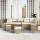 Havesofa Sæt med pude 9 pcs Beige og creme