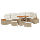 Havesofa Sæt med pude 9 pcs Beige og creme