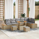 Havesofa Sæt med pude 9 pcs Beige og lys grå