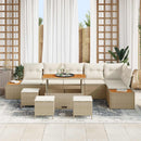 Havesofa Sæt med pude 10 pcs Beige og creme