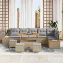 Havesofa Sæt med pude 10 pcs Beige og lys grå