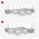 Havesofa Sæt med pude 10 pcs Beige og lys grå