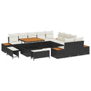 Havesofa Sæt med pude 13 pcs Sort og Cream