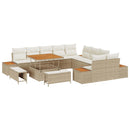Havesofa Sæt med pude 13 pcs Beige og creme