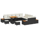 Havesofa Sæt med pude 13 pcs Sort og Cream