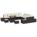 Havesofa Sæt med pude 13 pcs Sort og Cream