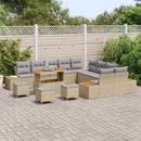 Havesofa Sæt med pude 14 pcs Beige og lys grå