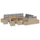 Havesofa Sæt med pude 14 pcs Beige og lys grå