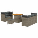 Havesofa Sæt 8 pcs Grå Poly rattan og pulverlakeret stål