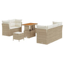Havesofa Sæt med pude med opbevaring 8 pcs beige og cremefarvet