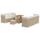 Havesofa Sæt med pude 10 pcs beige og cremefarvet