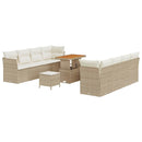 Havesofa Sæt med pude 11 pcs Beige og creme polyrattan