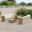 Havesofa Sæt med pude 11 pcs Beige og creme polyrattan