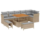 Havesofa Sæt med pude med opbevaring 9 pcs beige og lysegrå