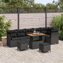 Havesofa Sæt med pude med opbevaring 9 pcs Sort 90 x 55 x 71 cm