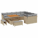 Havesofa Sæt med pude med opbevaring 12 pcs beige og lysegrå