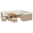 Havesofa Sæt med pude 12 pcs beige og cremefarvet