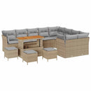 Havesofa Sæt med pude med opbevaring 13 pcs beige og lysegrå