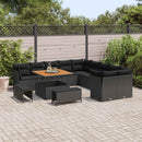 Havesofa Sæt med pude 13 pcs Sort polyrattan